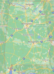 Alabama Zip Code map